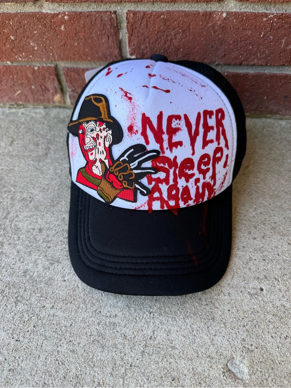 Handmade - Freddy Krueger 'Never Sleep Again' Horror Trucker Cap